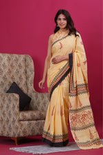 Load image into Gallery viewer, Mulmul Cotton Saree with Hand Block Print - Shivanya Handicrafts Women's Traditional Indian Wear