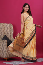 Load image into Gallery viewer, Mulmul Cotton Saree with Hand Block Print - Shivanya Handicrafts Women's Traditional Indian Wear