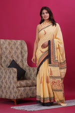 Load image into Gallery viewer, Mulmul Cotton Saree with Hand Block Print - Shivanya Handicrafts Women's Traditional Indian Wear
