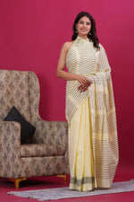 Load image into Gallery viewer, Mulmul Cotton Saree with Hand Block Print - Shivanya Handicrafts Women's Traditional Indian Wear