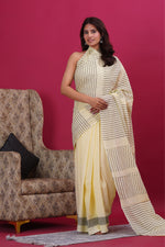 Load image into Gallery viewer, Mulmul Cotton Saree with Hand Block Print - Shivanya Handicrafts Women's Traditional Indian Wear