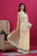 Load image into Gallery viewer, Mulmul Cotton Saree with Hand Block Print - Shivanya Handicrafts Women's Traditional Indian Wear