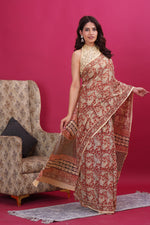 Load image into Gallery viewer, Mulmul Cotton Saree with Hand Block Print - Shivanya Handicrafts Women's Traditional Indian Wear