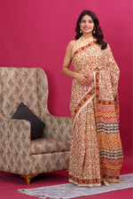 Load image into Gallery viewer, Mulmul Cotton Saree with Hand Block Print - Shivanya Handicrafts Women's Traditional Indian Wear