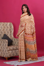 Load image into Gallery viewer, Mulmul Cotton Saree with Hand Block Print - Shivanya Handicrafts Women's Traditional Indian Wear