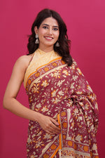 Load image into Gallery viewer, Mulmul Cotton Saree with Hand Block Print - Shivanya Handicrafts Women's Traditional Indian Wear