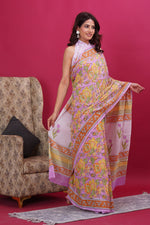 Load image into Gallery viewer, Mulmul Cotton Saree with Hand Block Print - Shivanya Handicrafts Women's Traditional Indian Wear