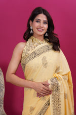Load image into Gallery viewer, Mulmul Cotton Saree with Hand Block Print - Shivanya Handicrafts Women's Traditional Indian Wear