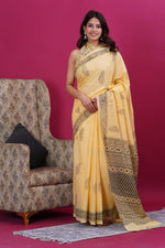 Load image into Gallery viewer, Mulmul Cotton Saree with Hand Block Print - Shivanya Handicrafts Women's Traditional Indian Wear