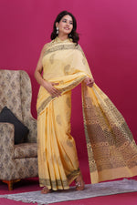 Load image into Gallery viewer, Mulmul Cotton Saree with Hand Block Print - Shivanya Handicrafts Women's Traditional Indian Wear