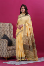 Load image into Gallery viewer, Mulmul Cotton Saree with Hand Block Print - Shivanya Handicrafts Women's Traditional Indian Wear
