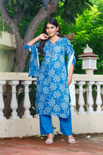 Load image into Gallery viewer, Printed Cotton Women Straight Kurta with Pant with Dupatta Set