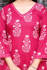 Load image into Gallery viewer, Printed Cotton Women Straight Kurta with Pant with Dupatta Set