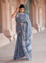 Load image into Gallery viewer, Cotton Chanderi Saree with Hand Block Print - Shivanya Handicrafts Women&#39;s Traditional Indian Wear
