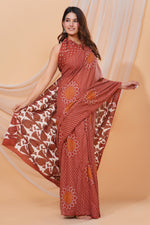 Load image into Gallery viewer, Mulmul Cotton Saree with Hand Block Print - Shivanya Handicrafts Women&#39;s Traditional Indian Wear
