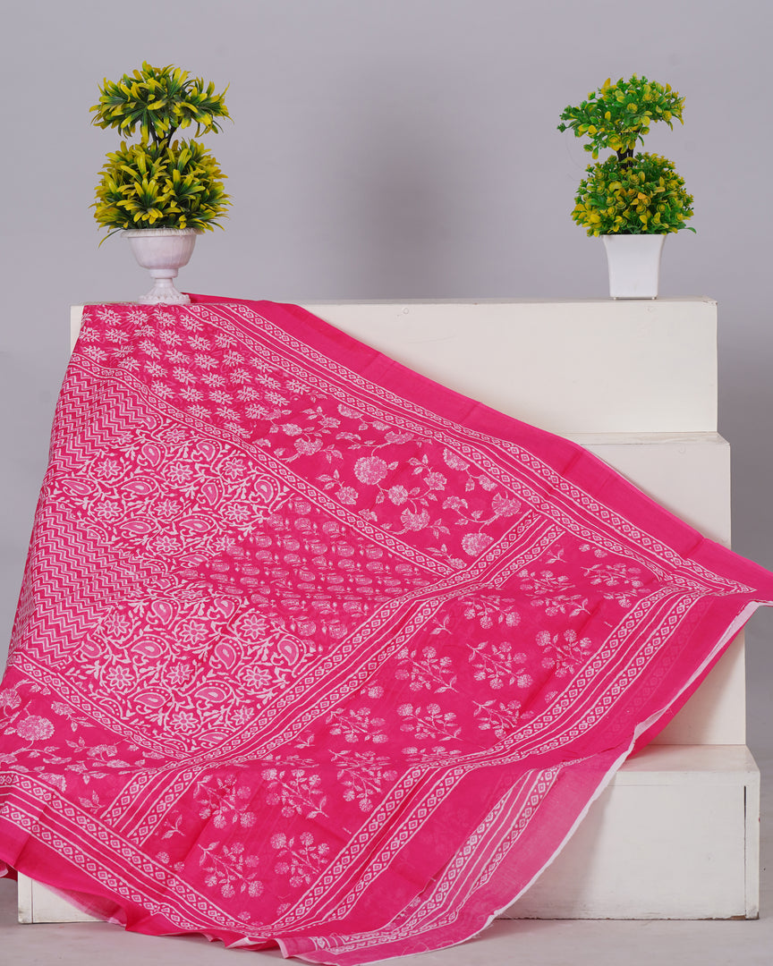 Hand Printed Cotton Unstitched Suits for Women - Traditional Indian Clothing