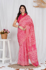 Load image into Gallery viewer, Pure Chanderi Silk Saree with Hand Block Print - Shivanya Handicrafts Women&#39;s Traditional Indian Wear
