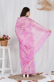 Pure Chanderi Silk Saree with Hand Block Print - Shivanya Handicrafts Women's Traditional Indian Wear