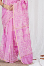 Load image into Gallery viewer, Pure Chanderi Silk Saree with Hand Block Print - Shivanya Handicrafts Women&#39;s Traditional Indian Wear
