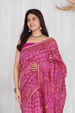 Load image into Gallery viewer, Pure Chanderi Silk Saree with Hand Block Print - Shivanya Handicrafts Women&#39;s Traditional Indian Wear
