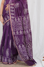 Load image into Gallery viewer, Chanderi Silk Saree with Hand Block Print - Shivanya Handicrafts Women&#39;s Traditional Indian Wear
