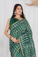 Load image into Gallery viewer, Pure Chanderi Silk Saree with Hand Block Print - Shivanya Handicrafts Women&#39;s Traditional Indian Wear
