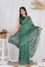 Load image into Gallery viewer, Pure Chanderi Silk Saree with Hand Block Print - Shivanya Handicrafts Women&#39;s Traditional Indian Wear
