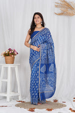 Load image into Gallery viewer, Pure Chanderi Silk Saree with Hand Block Print - Shivanya Handicrafts Women&#39;s Traditional Indian Wear
