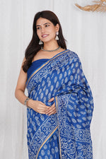 Load image into Gallery viewer, Pure Chanderi Silk Saree with Hand Block Print - Shivanya Handicrafts Women&#39;s Traditional Indian Wear
