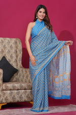 Load image into Gallery viewer, Mulmul Cotton Saree with Hand Block Print - Shivanya Handicrafts Women&#39;s Traditional Indian Wear
