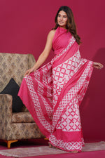 Load image into Gallery viewer, Mulmul Cotton Saree with Hand Wax Batik Print - Shivanya Handicrafts Women&#39;s Traditional Indian Wear
