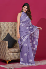 Load image into Gallery viewer, Mulmul Cotton Saree with Hand Wax Batik Print - Shivanya Handicrafts Women&#39;s Traditional Indian Wear
