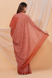 Mulmul Cotton Saree with Hand Block Print - Shivanya Handicrafts Women's Traditional Indian Wear
