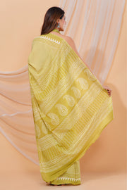 Mulmul Cotton Saree with Hand Block Print - Shivanya Handicrafts Women's Traditional Indian Wear