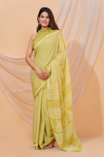Load image into Gallery viewer, Mulmul Cotton Saree with Hand Block Print - Shivanya Handicrafts Women&#39;s Traditional Indian Wear
