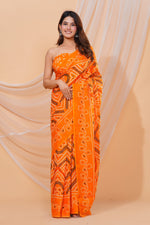 Load image into Gallery viewer, Mulmul Cotton Saree with Hand Block Print - Shivanya Handicrafts Women&#39;s Traditional Indian Wear
