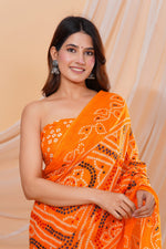 Load image into Gallery viewer, Mulmul Cotton Saree with Hand Block Print - Shivanya Handicrafts Women&#39;s Traditional Indian Wear
