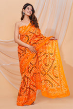 Load image into Gallery viewer, Mulmul Cotton Saree with Hand Block Print - Shivanya Handicrafts Women&#39;s Traditional Indian Wear
