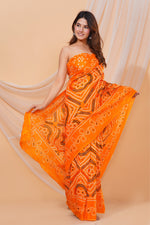 Load image into Gallery viewer, Mulmul Cotton Saree with Hand Block Print - Shivanya Handicrafts Women&#39;s Traditional Indian Wear
