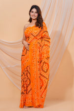 Load image into Gallery viewer, Mulmul Cotton Saree with Hand Block Print - Shivanya Handicrafts Women&#39;s Traditional Indian Wear
