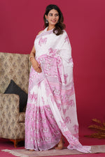 Load image into Gallery viewer, Mulmul Cotton Saree with Hand Block Print - Shivanya Handicrafts Women&#39;s Traditional Indian Wear
