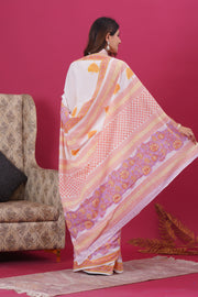 Mulmul Cotton Saree with Hand Block Print - Shivanya Handicrafts Women's Traditional Indian Wear