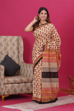 Load image into Gallery viewer, Mulmul Cotton Saree with Hand Block Print - Shivanya Handicrafts Women&#39;s Traditional Indian Wear
