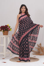 Load image into Gallery viewer, Mulmul Cotton Saree with Hand Block Print - Shivanya Handicrafts Women&#39;s Traditional Indian Wear
