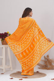Mulmul Cotton Saree with Hand Block Print - Shivanya Handicrafts Women's Traditional Indian Wear