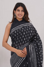 Load image into Gallery viewer, Mulmul Cotton Saree with Hand Block Print - Shivanya Handicrafts Women&#39;s Traditional Indian Wear
