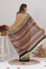 Mulmul Cotton Saree with Hand Block Print - Shivanya Handicrafts Women's Traditional Indian Wear