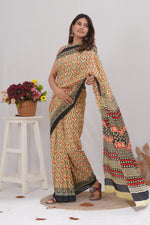 Load image into Gallery viewer, Mulmul Cotton Saree with Hand Block Print - Shivanya Handicrafts Women&#39;s Traditional Indian Wear

