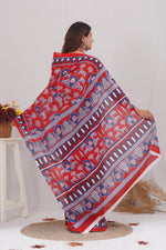 Load image into Gallery viewer, Mulmul Cotton Saree with Hand Block Print - Shivanya Handicrafts Women&#39;s Traditional Indian Wear
