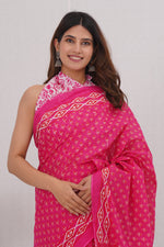 Load image into Gallery viewer, Mulmul Cotton Saree with Hand Block Print - Shivanya Handicrafts Women&#39;s Traditional Indian Wear
